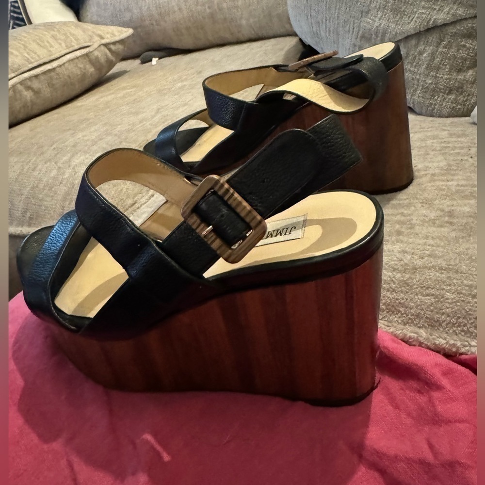 The Nazli 100 Leather Wedge Slingbacks